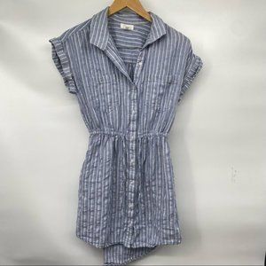 Japna Blue White Striped Midi Dress M